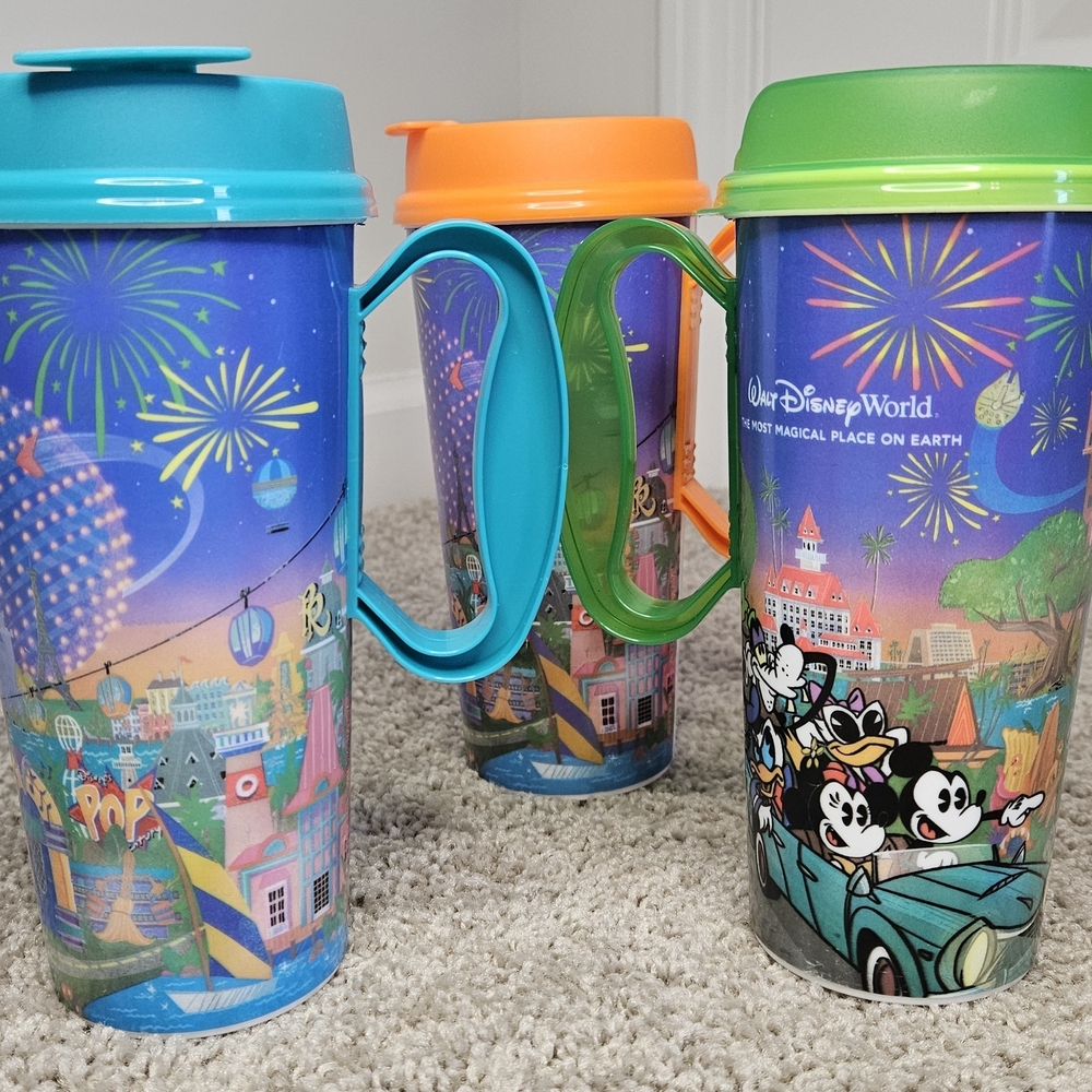 Disney World Colorful Travel Mugs Set